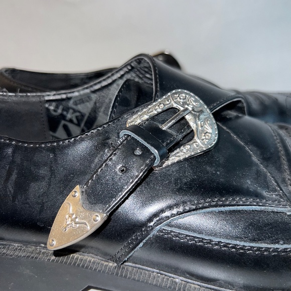 T.U.K. - Men's Western Buckle Loafer - A8652 - Black Leather Jam - Saint Laurent - Picture 8 of 15